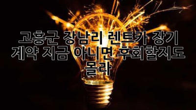 🚗💨 고흥군 장남리 렌트카 장기 계약? 지금 아니면 후회할지도 몰라! 😱